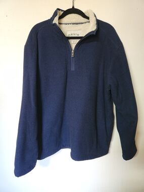 Orvis Men's Navy Blue Quarter Zip Size XL
